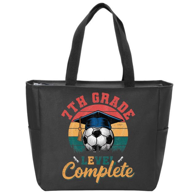 7th Grade Level Complete Soccer Girl Last Day Of School Zip Tote Bag