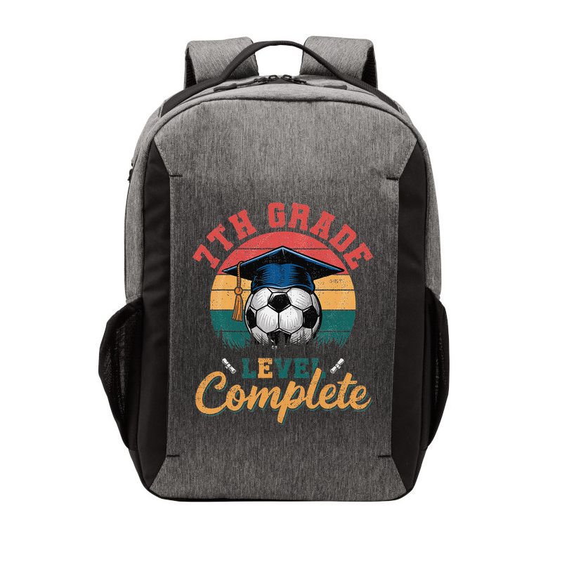 7th Grade Level Complete Soccer Girl Last Day Of School Vector Backpack