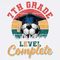 7th Grade Level Complete Soccer Girl Last Day Of School Garment-Dyed Sweatshirt
