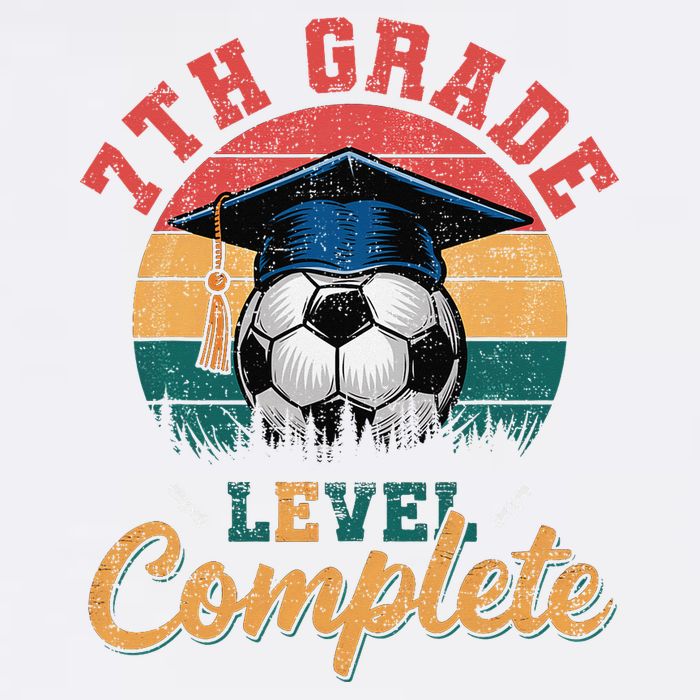 7th Grade Level Complete Soccer Girl Last Day Of School Garment-Dyed Sweatshirt