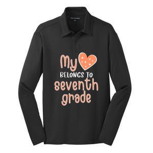 7th Grade My Belongs To Seventh Grade Teacher Back To School Teacher Gift Silk Touch Performance Long Sleeve Polo