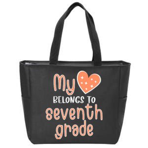 7th Grade My Belongs To Seventh Grade Teacher Back To School Teacher Gift Zip Tote Bag