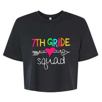 7th Grade Squad Seventh Teacher Student Team Back To School Gift Bella+Canvas Jersey Crop Tee