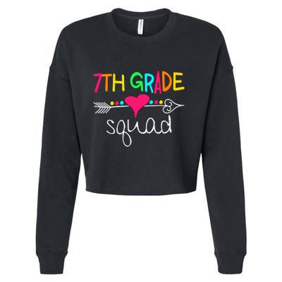 7th Grade Squad Seventh Teacher Student Team Back To School Gift Cropped Pullover Crew