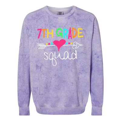 7th Grade Squad Seventh Teacher Student Team Back To School Colorblast Crewneck Sweatshirt