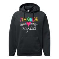 7th Grade Squad Seventh Teacher Student Team Back To School Performance Fleece Hoodie