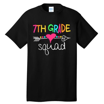 7th Grade Squad Seventh Teacher Student Team Back To School Tall T-Shirt