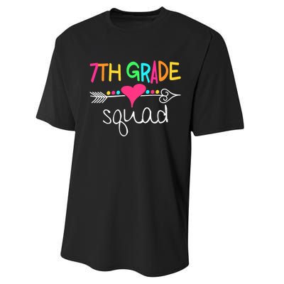 7th Grade Squad Seventh Teacher Student Team Back To School Performance Sprint T-Shirt