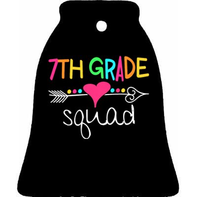 7th Grade Squad Seventh Teacher Student Team Back To School Ceramic Bell Ornament