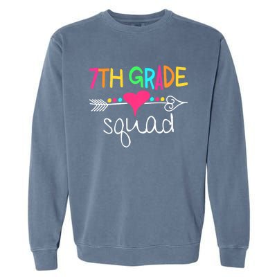 7th Grade Squad Seventh Teacher Student Team Back To School Garment-Dyed Sweatshirt