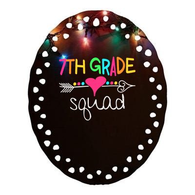 7th Grade Squad Seventh Teacher Student Team Back To School Ceramic Oval Ornament