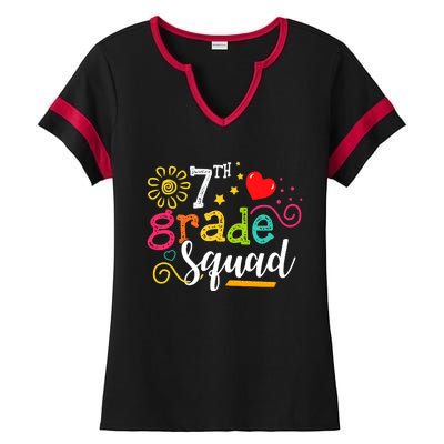 7th Grade Squad Student Teacher Gift Back To School Ladies Halftime Notch Neck Tee