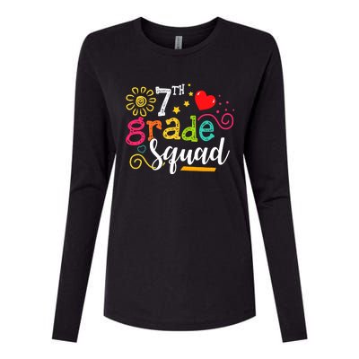 7th Grade Squad Student Teacher Gift Back To School Womens Cotton Relaxed Long Sleeve T-Shirt