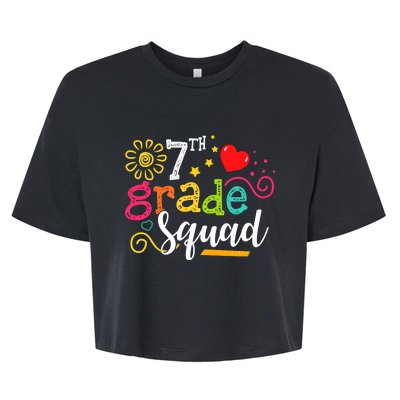 7th Grade Squad Student Teacher Gift Back To School Bella+Canvas Jersey Crop Tee