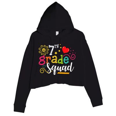 7th Grade Squad Student Teacher Gift Back To School Crop Fleece Hoodie