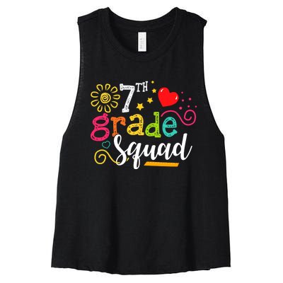 7th Grade Squad Student Teacher Gift Back To School Women's Racerback Cropped Tank