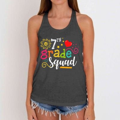 7th Grade Squad Student Teacher Gift Back To School Women's Knotted Racerback Tank