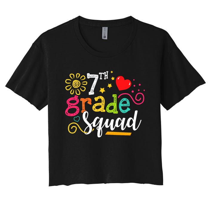 7th Grade Squad Student Teacher Gift Back To School Women's Crop Top Tee