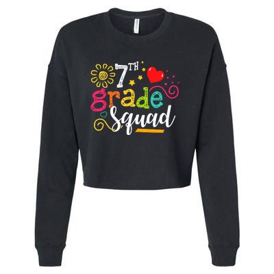 7th Grade Squad Student Teacher Gift Back To School Cropped Pullover Crew