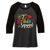 7th Grade Squad Student Teacher Gift Back To School Women's Tri-Blend 3/4-Sleeve Raglan Shirt