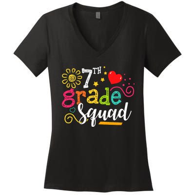 7th Grade Squad Student Teacher Gift Back To School Women's V-Neck T-Shirt