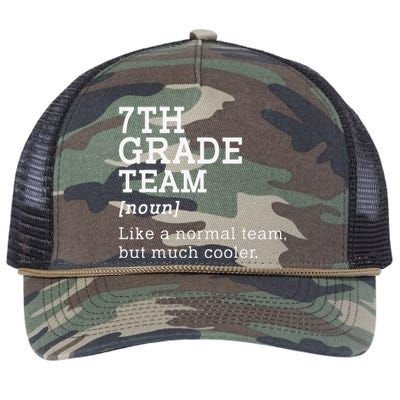 7th Grade Team Back To School Teacher Seventh Grade Team Retro Rope Trucker Hat Cap