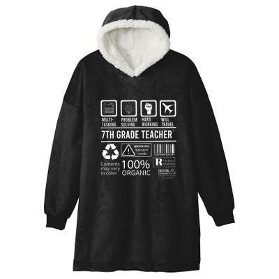 7th Grade Teacher MultiTasking Certified Job Gift Seventh Grade Hooded Wearable Blanket