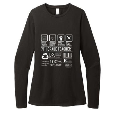 7th Grade Teacher MultiTasking Certified Job Gift Seventh Grade Womens CVC Long Sleeve Shirt