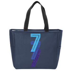 7 Lucky Number 7th Year Birthday Age Sports Team Zip Tote Bag