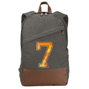 7 Lucky Number Sports Team Low Poly Year Age 7th Birthday Cotton Canvas Backpack