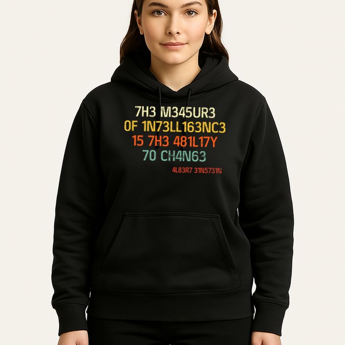7H3 M345UR3 0F 1N73LL163NC3 15 7H3 481L17Y 70 CH4N63 Hoodie
