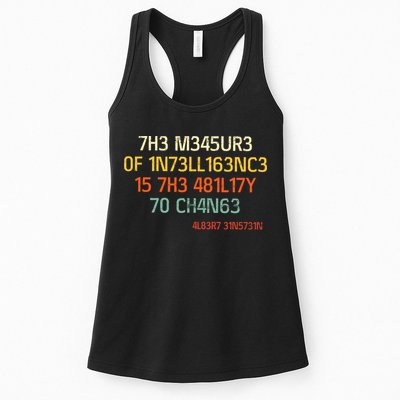 7H3 M345UR3 0F 1N73LL163NC3 15 7H3 481L17Y 70 CH4N63 Womens Tank Top