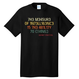 7h3 M345ur3 0f 1n73ll163nc3 15 7h3 481l17y T0 Ch4n63 Tall T-Shirt