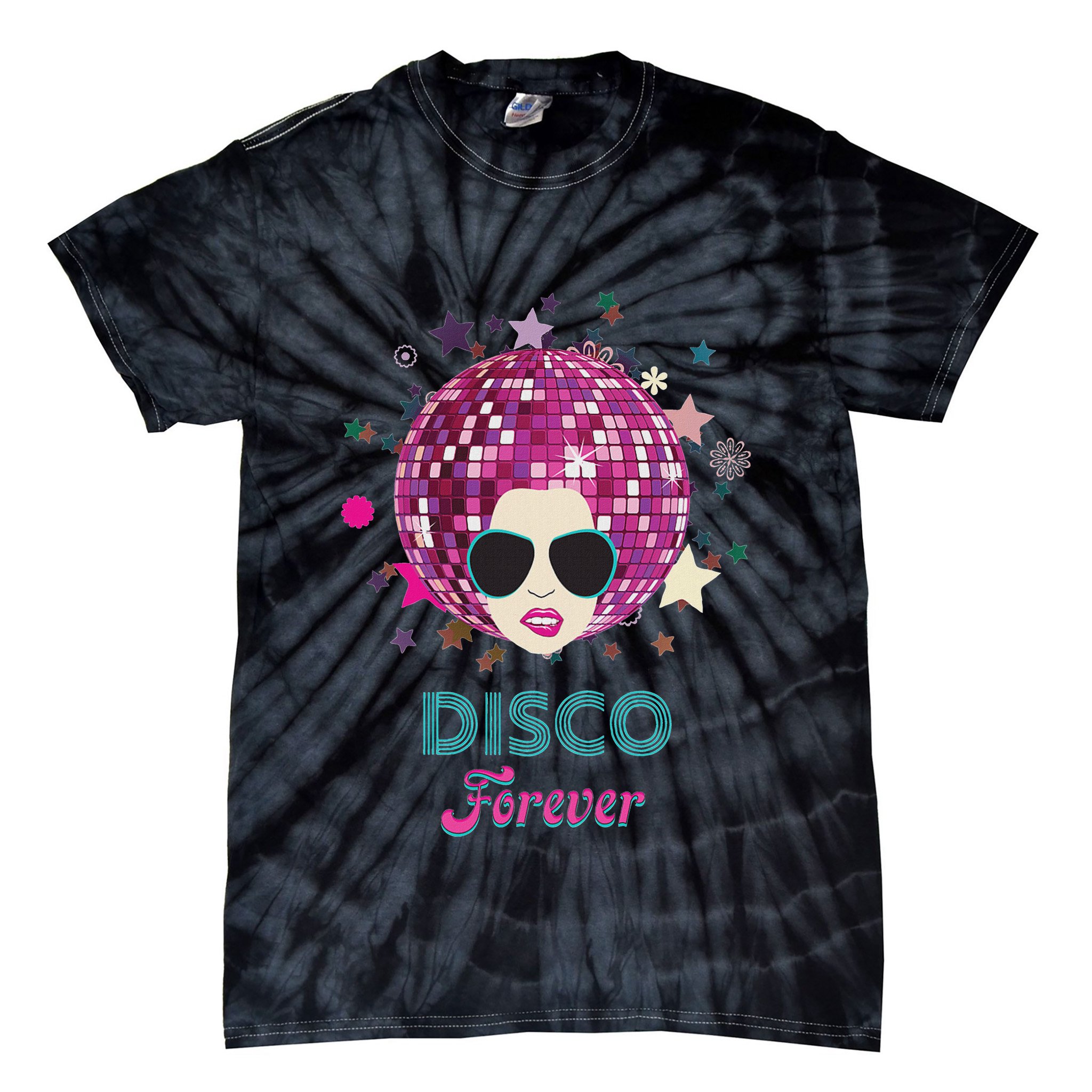 70s Music Disco Forever Costume Tie-Dye T-Shirt