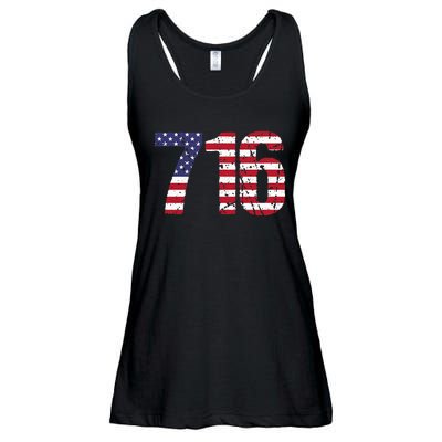 716 New York Area Code Ladies Essential Flowy Tank