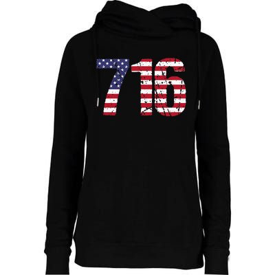 716 New York Area Code Womens Funnel Neck Pullover Hood