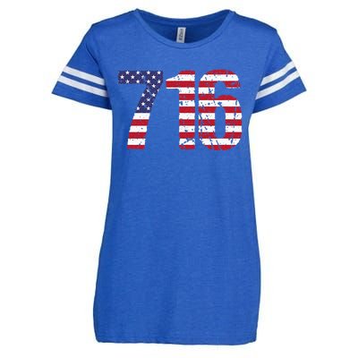 716 New York Area Code Enza Ladies Jersey Football T-Shirt