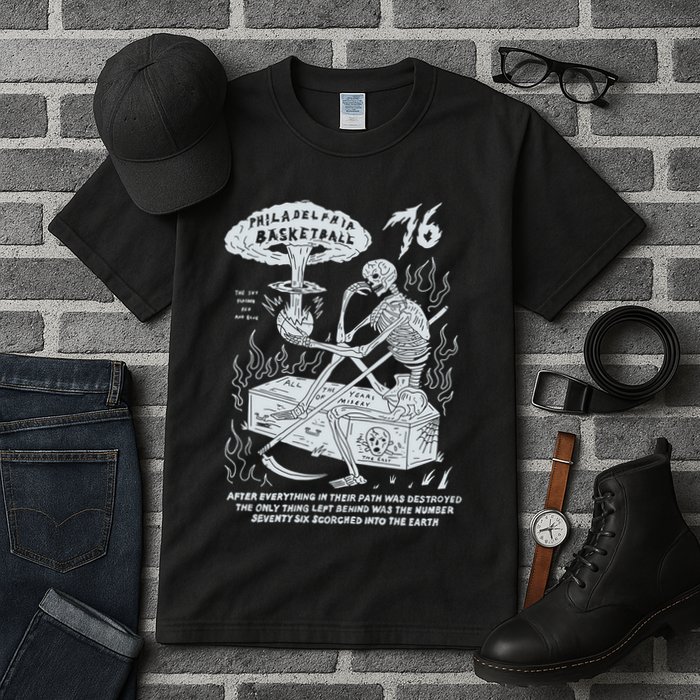 76 Philadelphia Basketball After Everything In Their Path Was Destroyed Tall T-Shirt