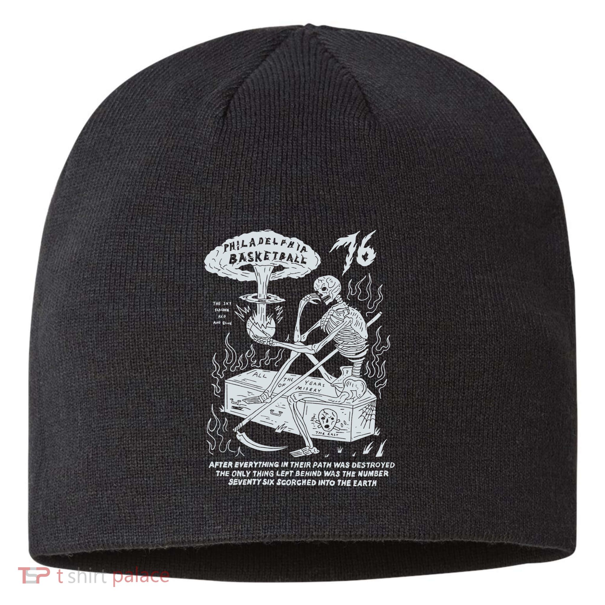 76 Philadelphia Basketball After Everything In Their Path Was Destroyed Sustainable Beanie