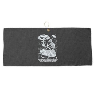 76 Philadelphia Basketball After Everything In Their Path Was Destroyed Large Microfiber Waffle Golf Towel