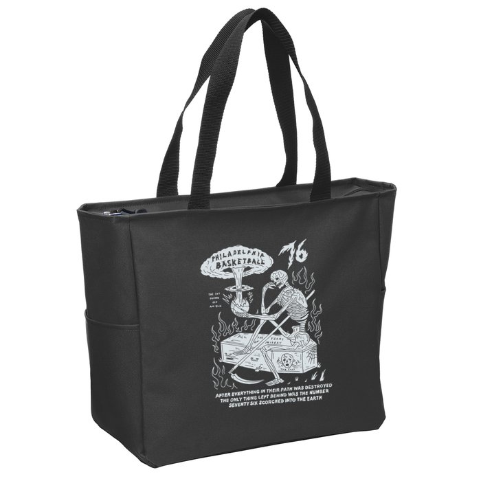76 Philadelphia Basketball After Everything In Their Path Was Destroyed Zip Tote Bag