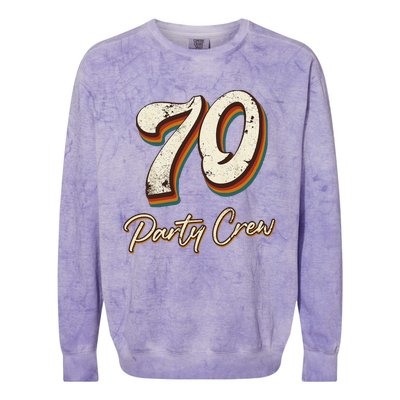 70 Party Crew 70th Birthday Colorblast Crewneck Sweatshirt