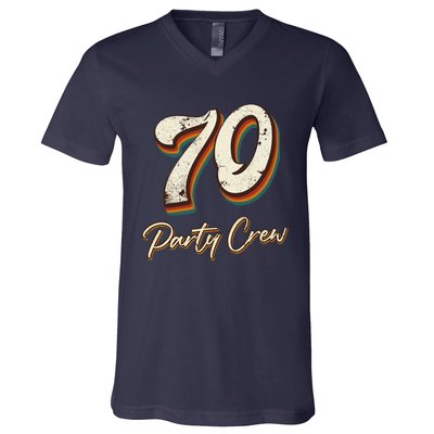 70 Party Crew 70th Birthday V-Neck T-Shirt