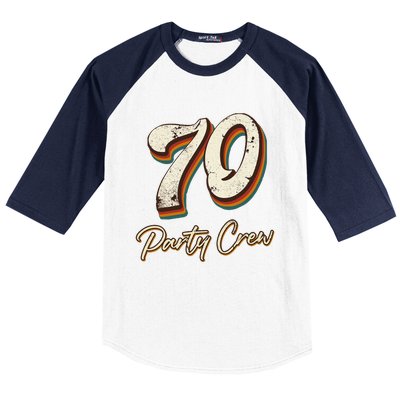 70 Party Crew 70th Birthday Baseball Sleeve Shirt