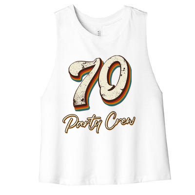 70 Party Crew 70th Birthday Women's Racerback Cropped Tank