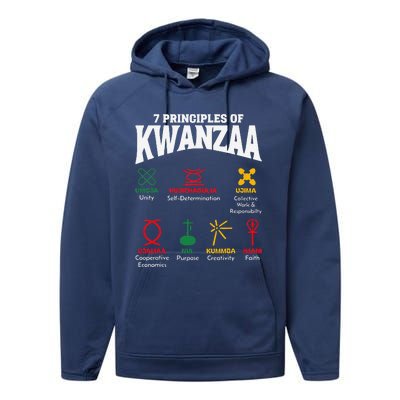 7 Principles Of Kwanzaa African American Pride Performance Fleece Hoodie