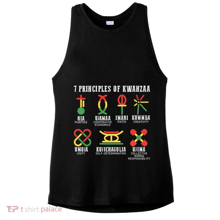 7 Principles Of Kwanzaa Jewish Happy Kwanzaa Ladies PosiCharge Tri-Blend Wicking Tank