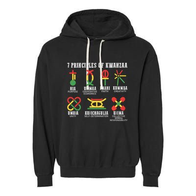 7 Principles Of Kwanzaa Jewish Happy Kwanzaa Garment-Dyed Fleece Hoodie