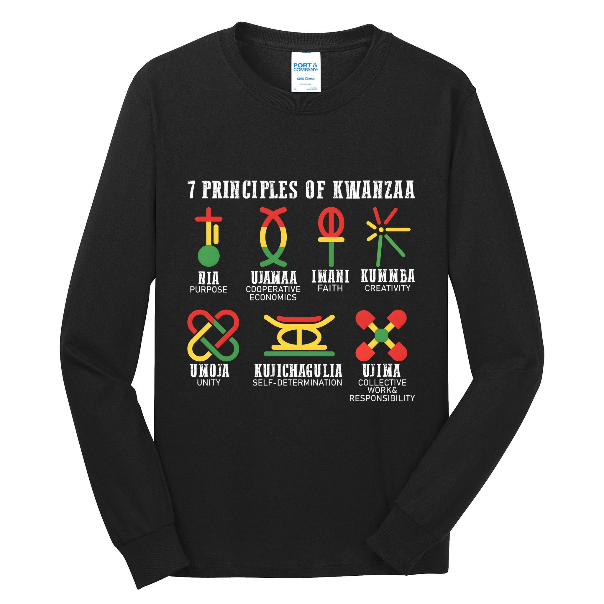 7 Principles Of Kwanzaa Jewish Happy Kwanzaa Tall Long Sleeve T-Shirt
