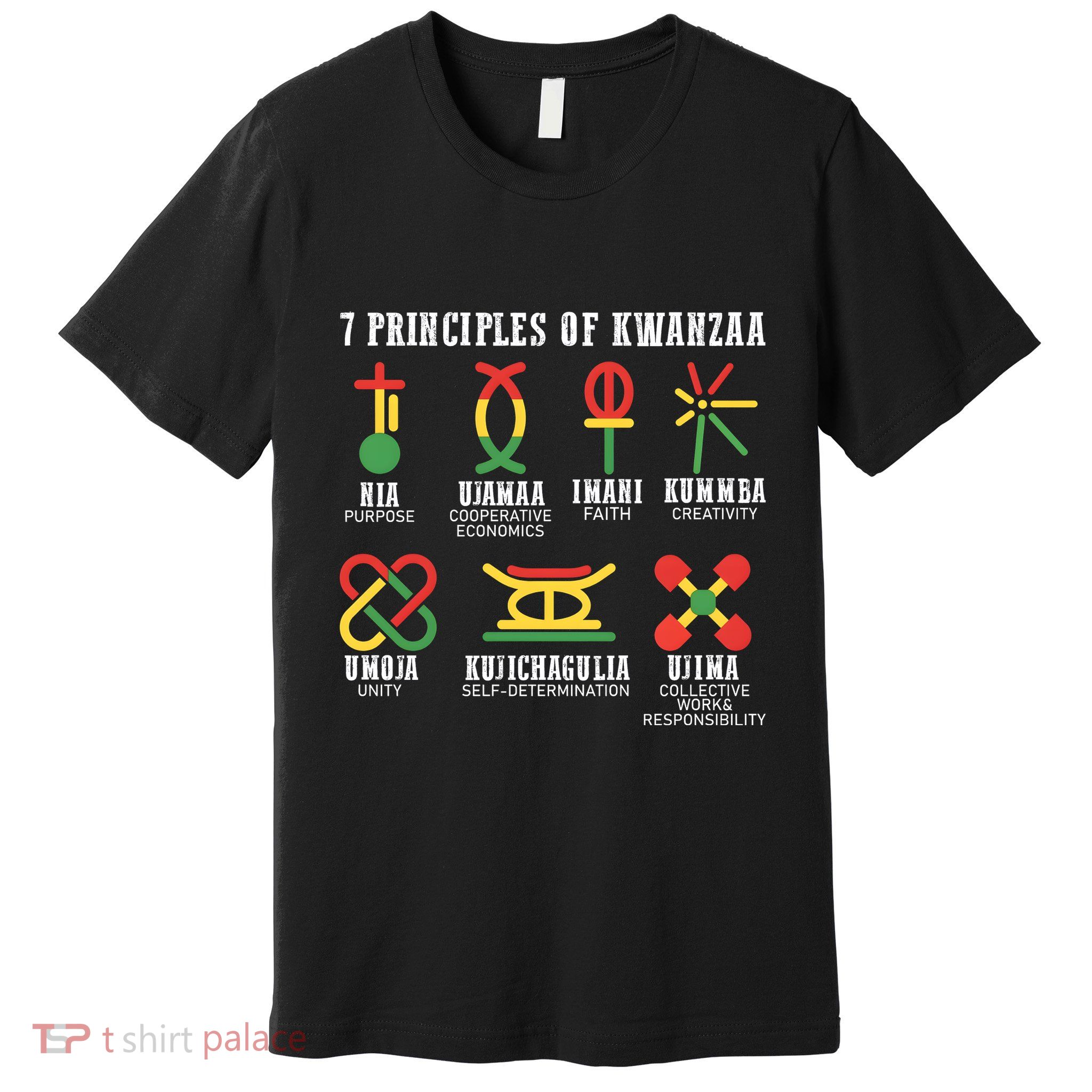 7 Principles Of Kwanzaa Jewish Happy Kwanzaa Premium T-Shirt